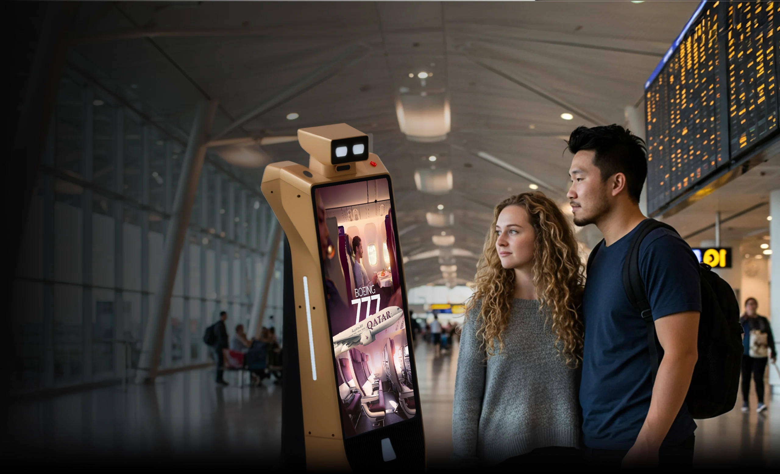 advertising robot for airports